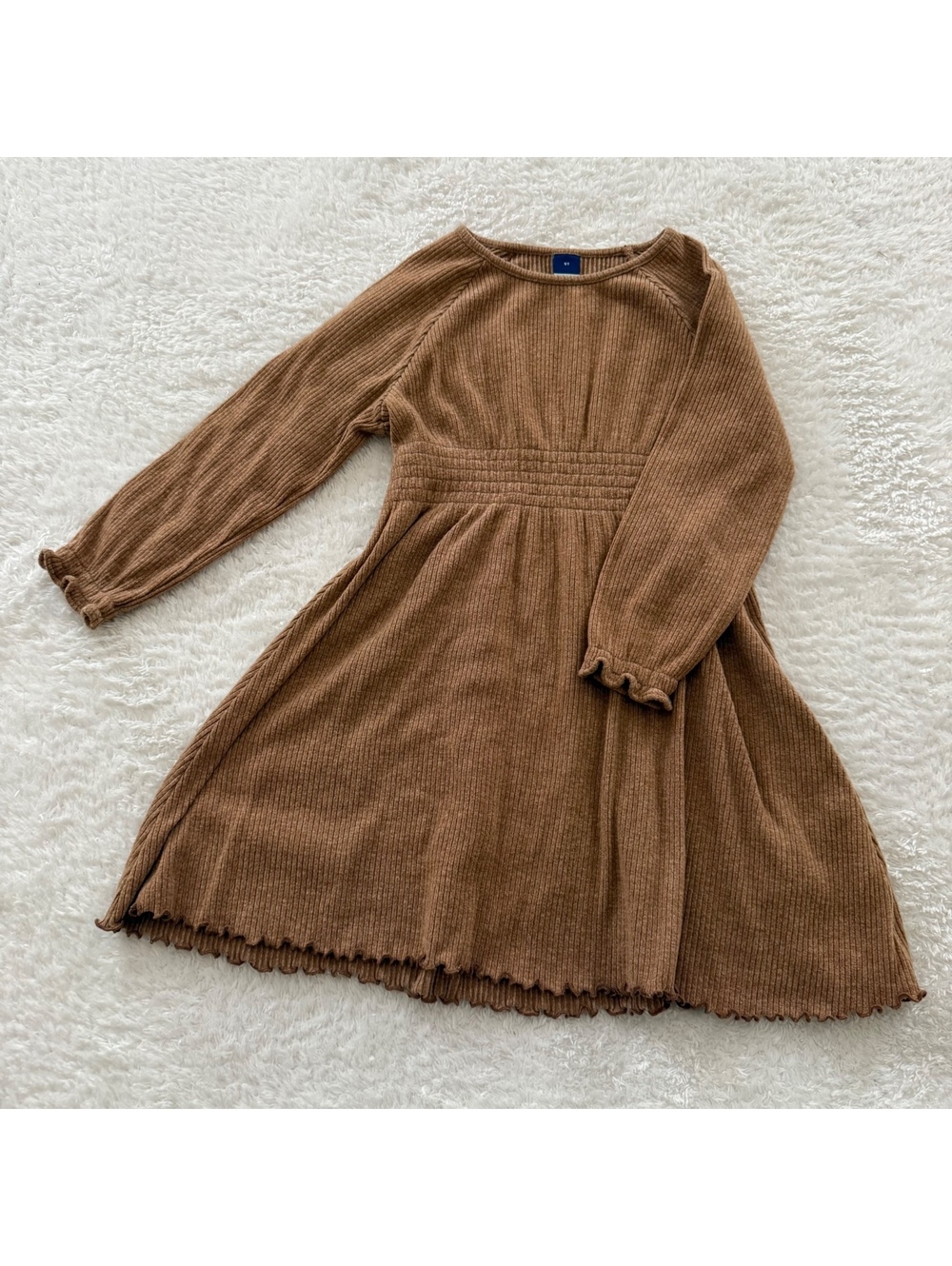 5t Soft Ribbed Brown Dress